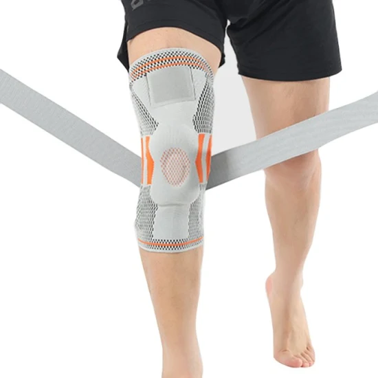Nylon Protect The Patella Against Force Cushion with Silicone Spring Pads Knee Sleeve Support Brace